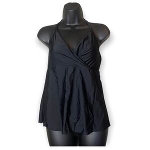 KANA Sol Black V Neck Padded Bra Swim Wear Top Neck Tie NWT